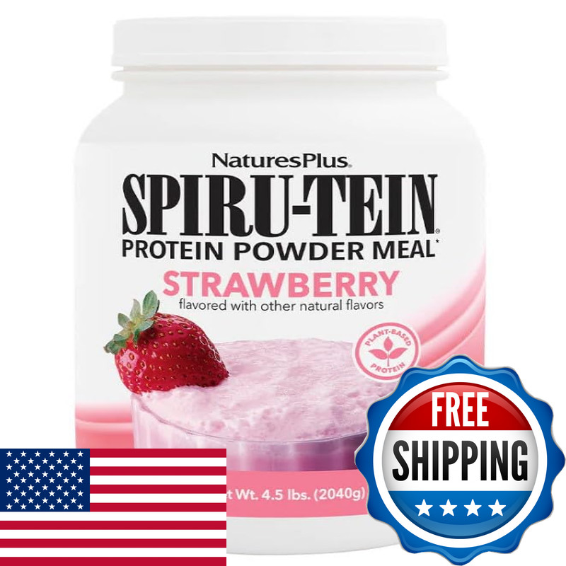 Naturesplus Spiru-Tein Strawberry – 4.5 Lbs – Plant-Based Protein Shake –