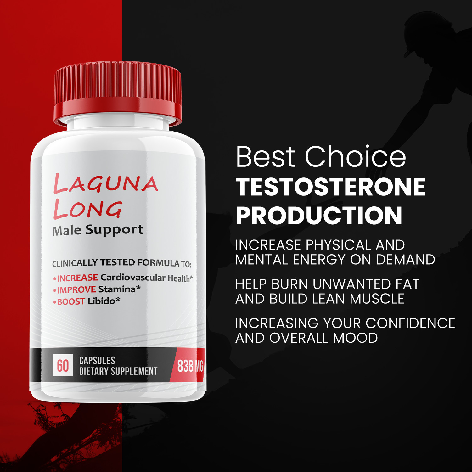 Laguna Long Male Support Capsules, LagunaLong Men Vitality Support (60 Capsules)