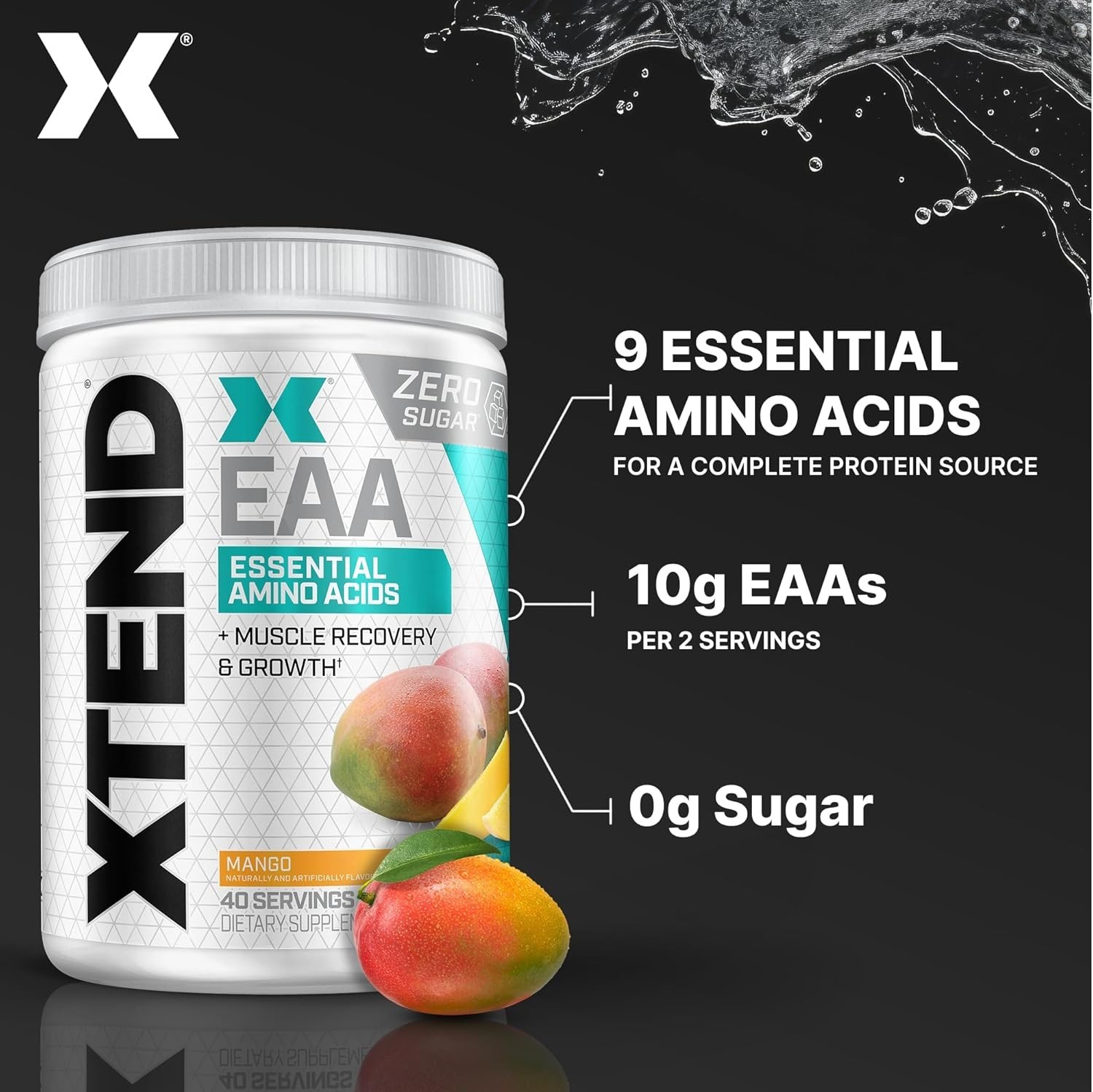 Xtend EAA + BCAA Powder – 40 Servings for Muscle Growth & Recovery – Mango Fl…