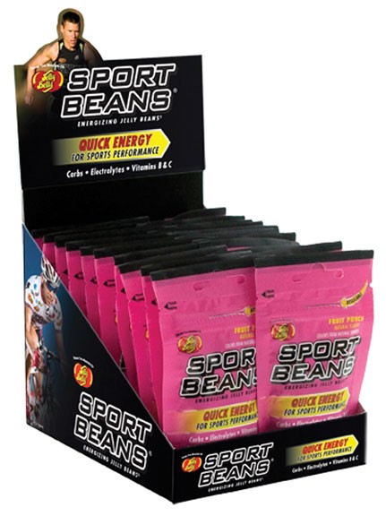 Sport Beans Fruit Punch Electrolyte Energy Gels – Low Sugar, Non-GMO, 24 Pack