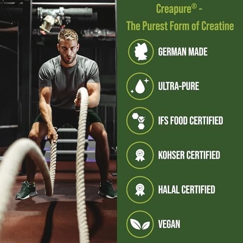Creapure Creatine Monohydrate 180 Capsules – Ultra High Purity German Made Creat