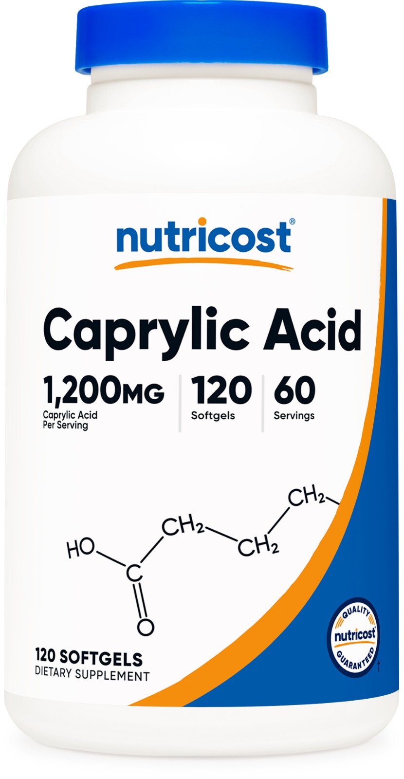 Nutricost Caprylic Acid 1200mg, 120 Softgels – GMO and Gluten Free, 60 Servings