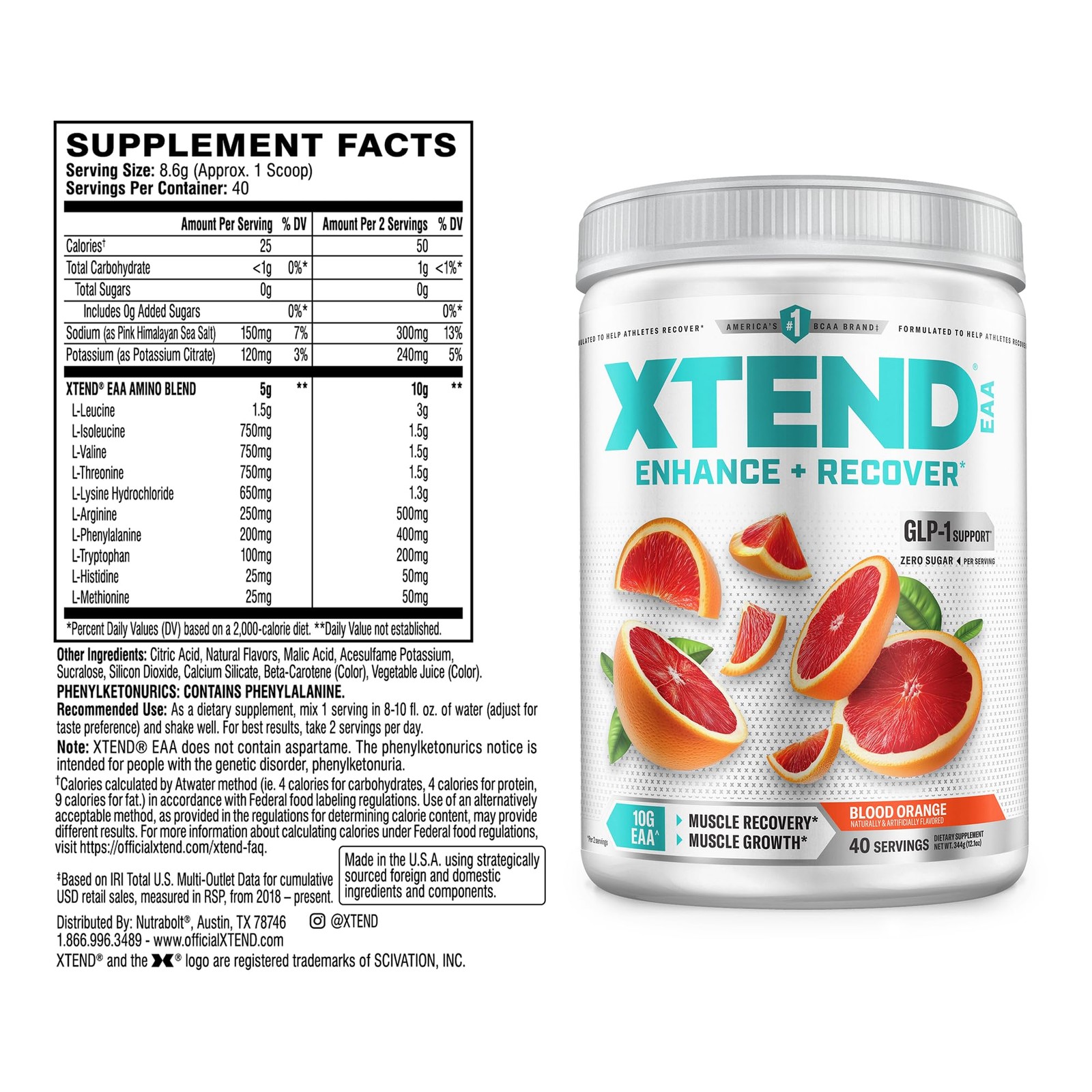 EAA + BCAA Powder for Muscle Recovery & Lean Muscle Growth, 9 Essential Amino…