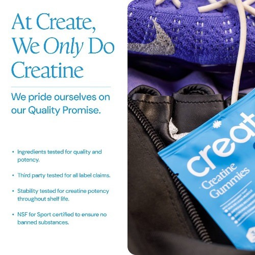 Create Wellness Gummies Made with Pure Creatine Monohydrate NSF Certified
