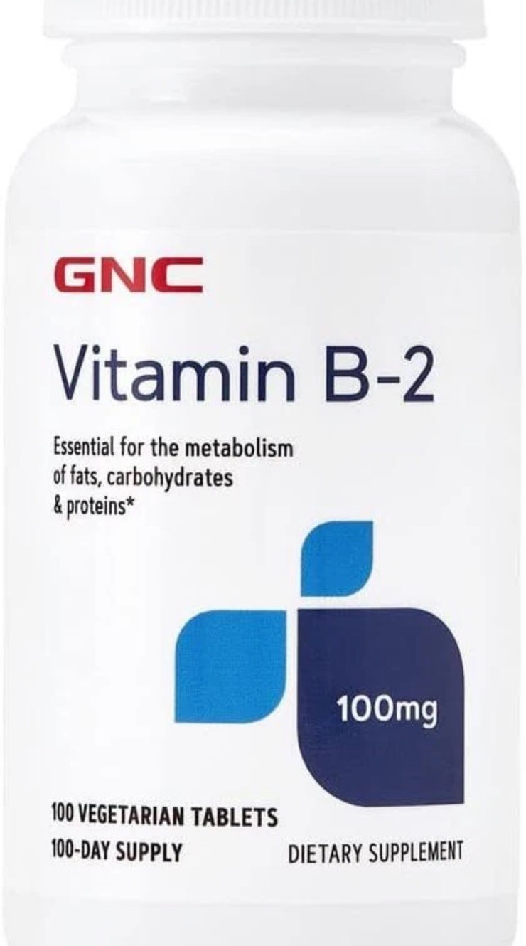 GNC Vitamin B-2 100mg Metabolizes Fats, Carbohydrates and Proteins – 100 Tabs