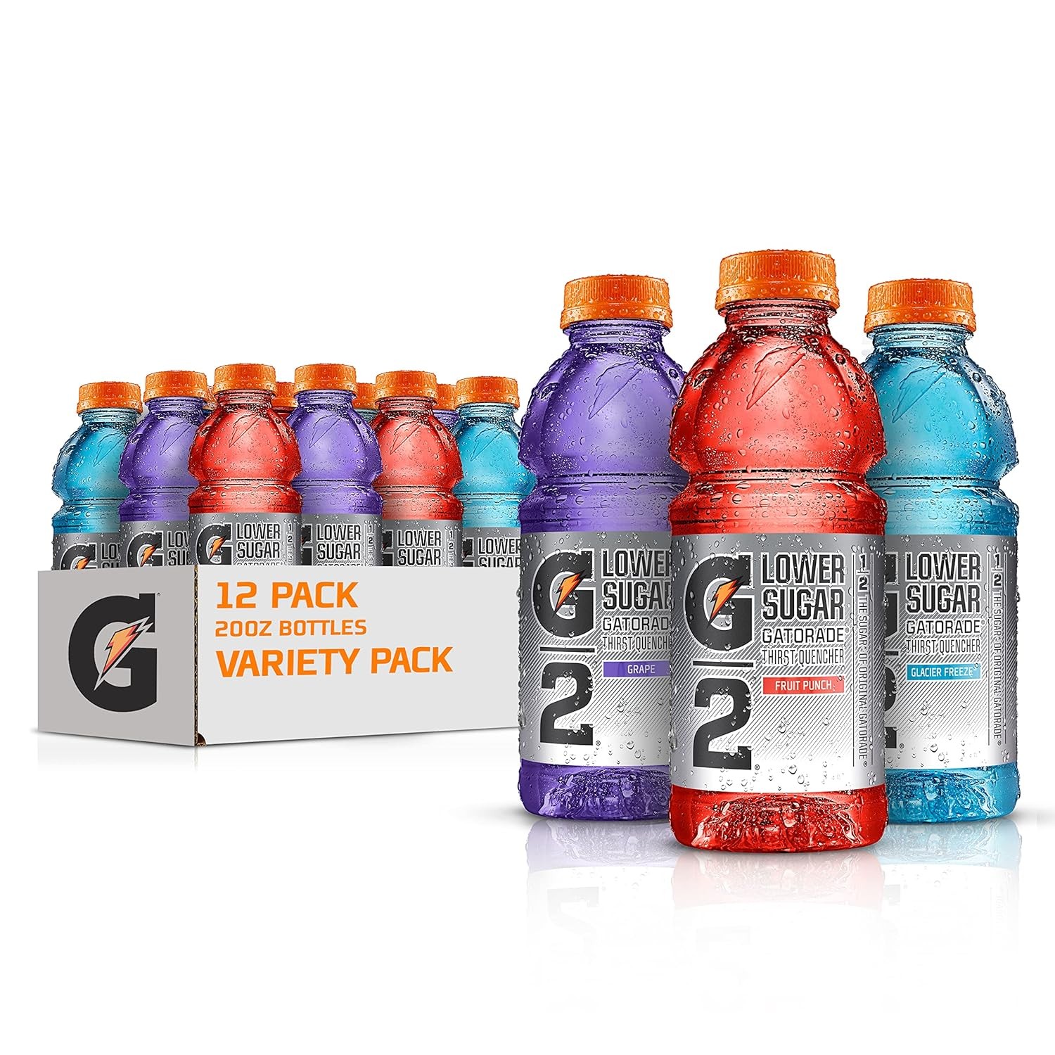 Gatorade G2 Thirst Quencher Sports Drink, Variety Pack, 20 Fl Oz (Pack of 12)