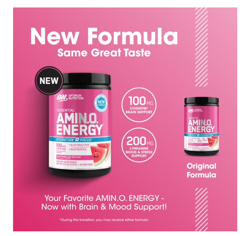 Optimum Nutrition Amino Energy Hydration Plus Focus Watermelon 30 Servings