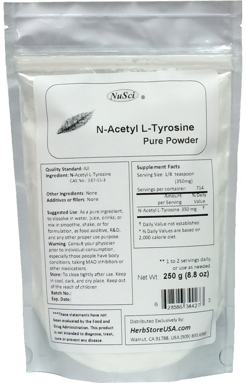 250g pure N-Acetyl L-Tyrosine Powder (8.8oz) bioavailable alertness muscle mass