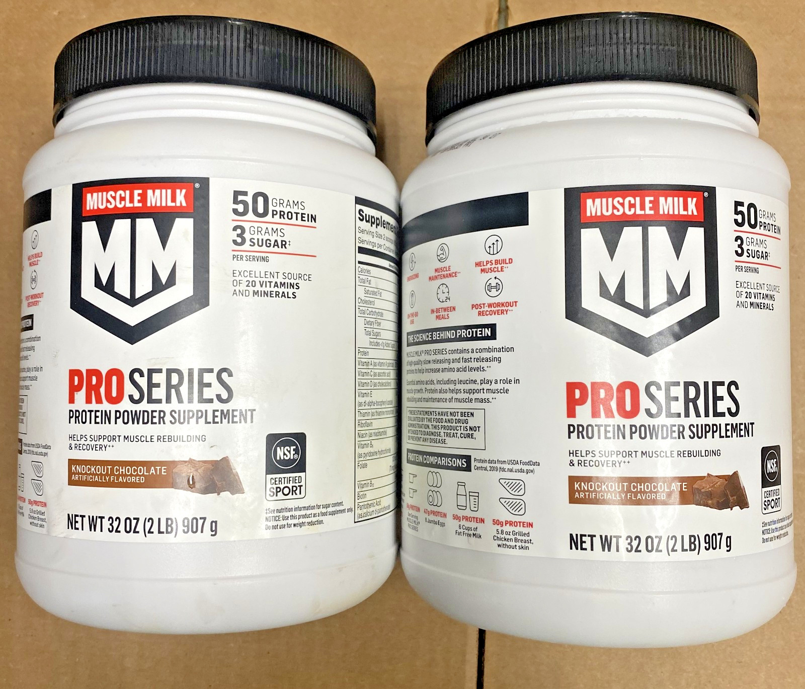 2X Muscle Milk Pro Series Protein Powder-Knockout Chocolate, 2 Pound BB:7/27