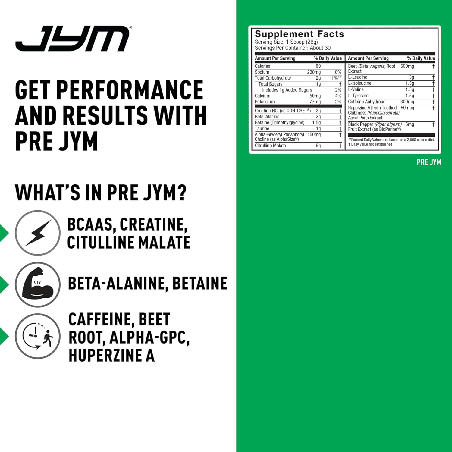 Pre JYM Pink Lemonade Pre Workout Powder for Men & Women, Bcaas, Nootropics, Cre