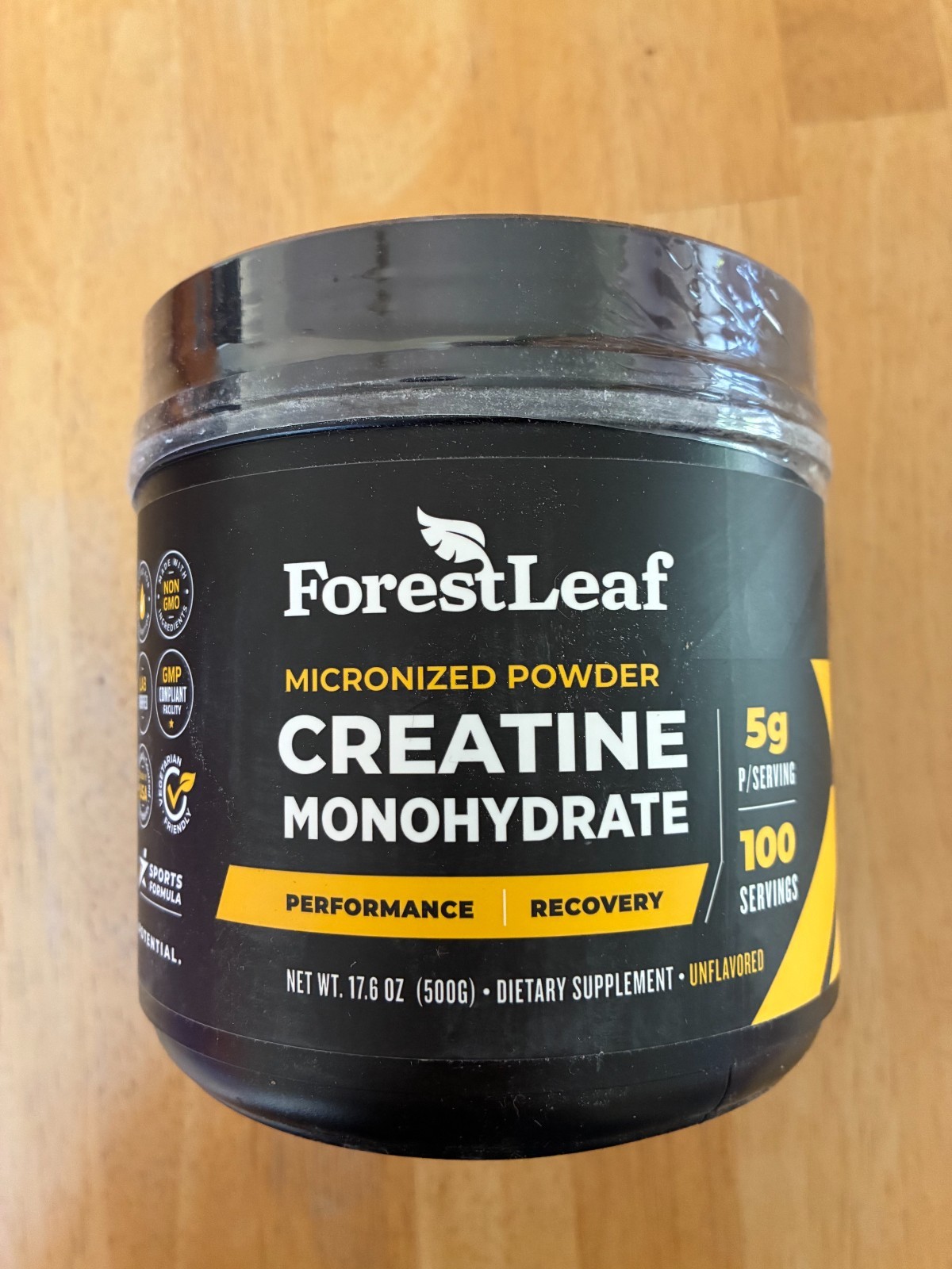ForestLeaf Creatine Monohydrate Powder 500g Micronized 100 Servings Unflavored