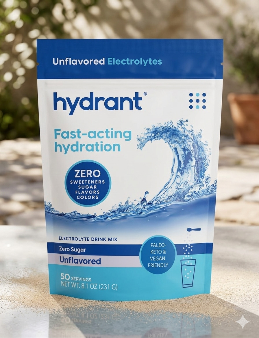 Hydrant – Bulk Hydration Powder, Unflavored, 50 Servings Fast Acting Electrolyte