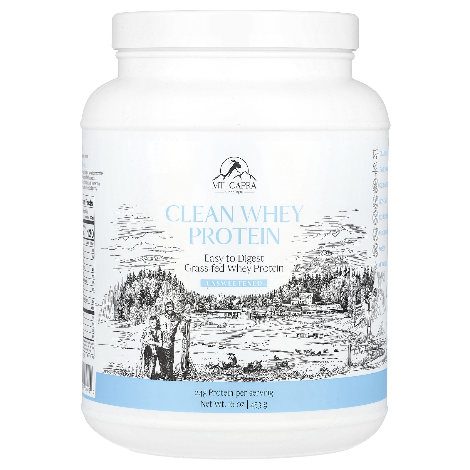 Clean Whey Protein, Unsweetened, 16 oz (453 g)