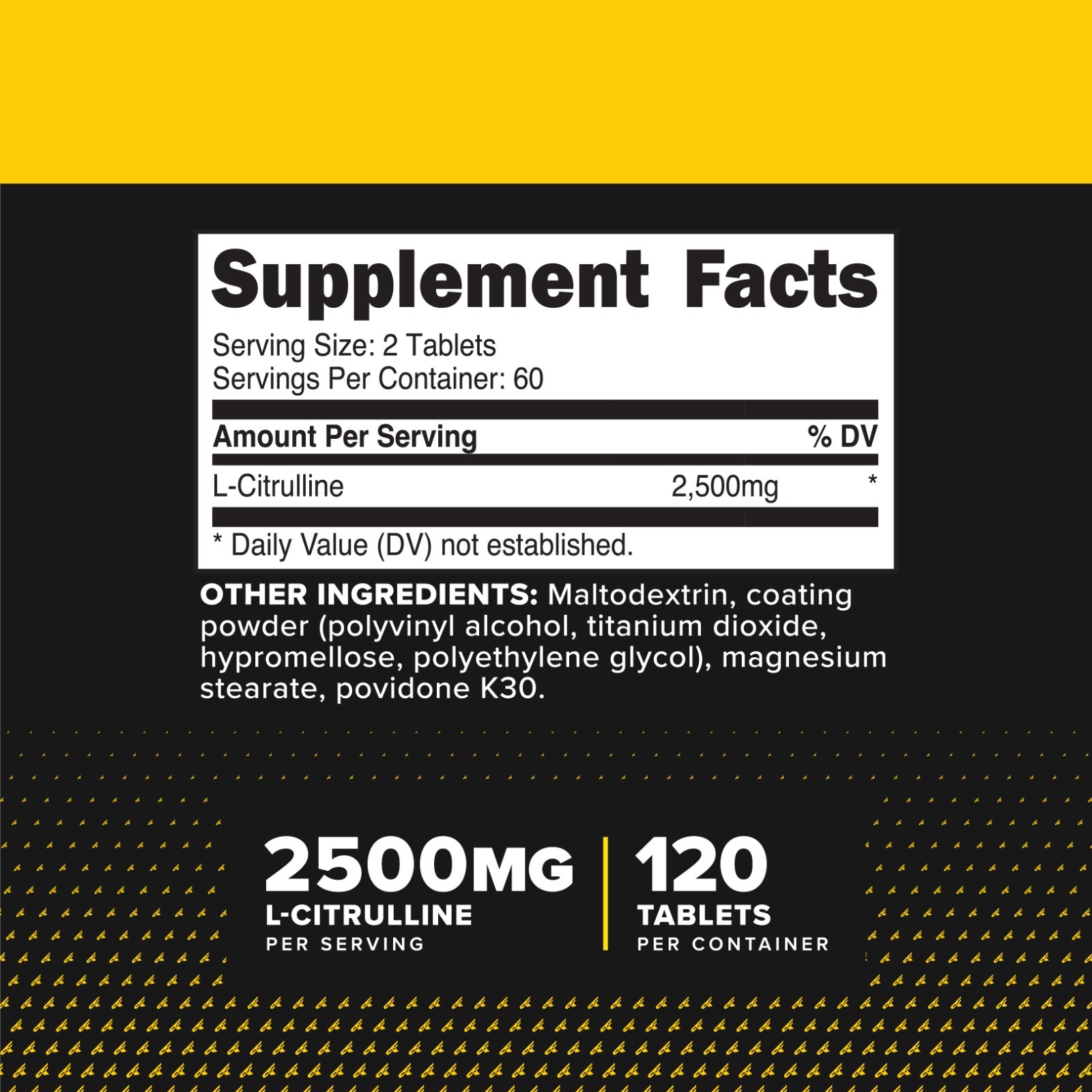 PrimaForce L-Citrulline 2500mg, 120 Tablets, 60 Servings