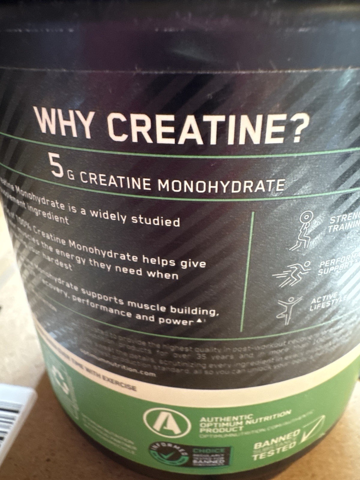 Sealed Optimum Nutrition Micronized Creatine Powder Unflavored EXP 10/27