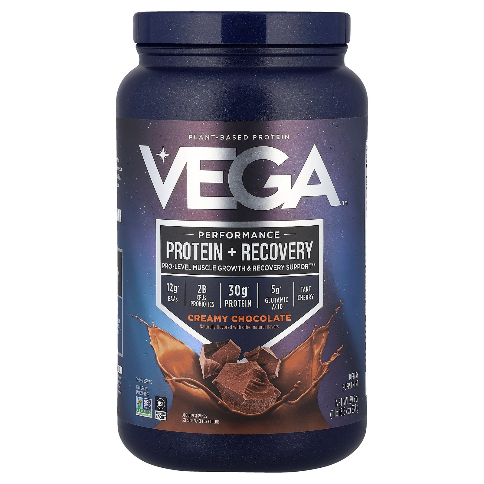 Vega Sport Performance Protein Chocolate 29 5 oz 837 g Dairy-Free, Gluten-Free,