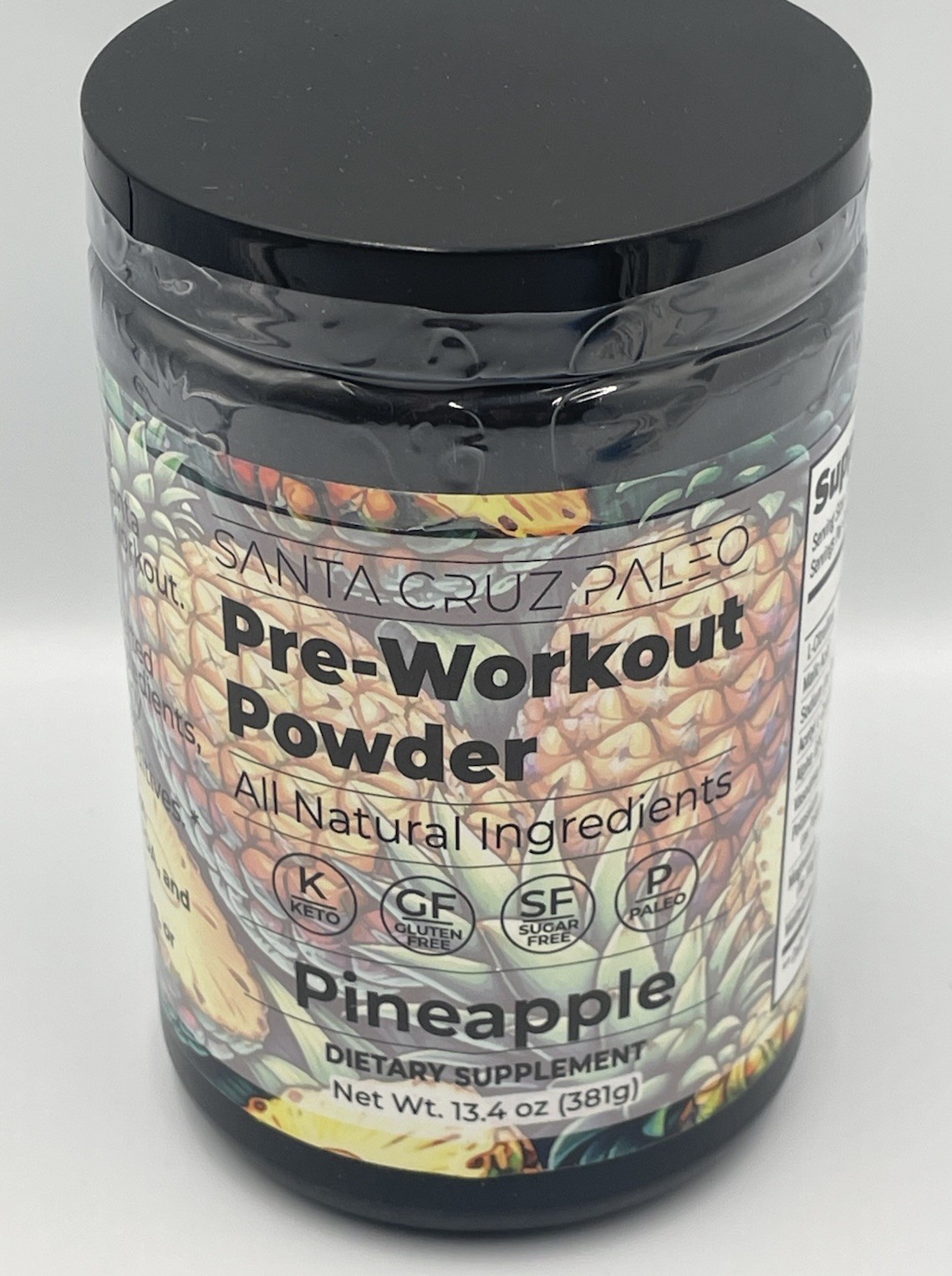 Santa Cruz Paleo Pre-Workout Powder PINEAPPLE 13.4 oz (30 srvs) **NEW SEALED**