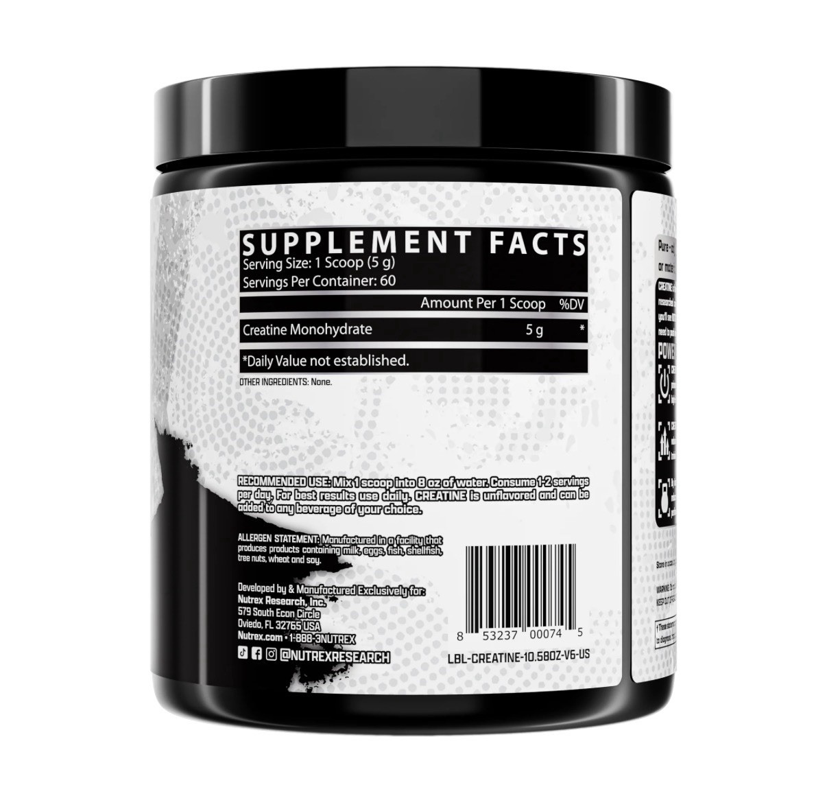 Nutrex Creatine Monohydrate Powder Micronized Unflavored 60 Servings 300g New