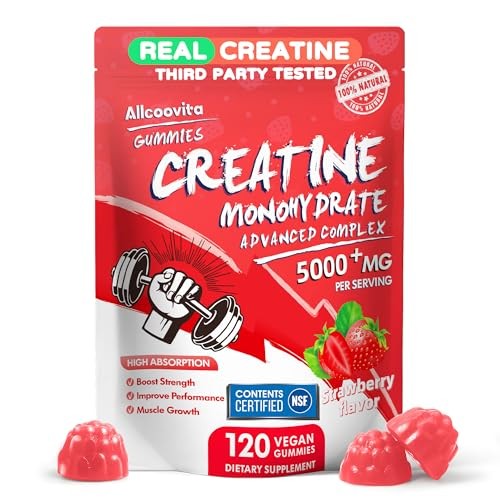 Creatine Monohydrate Gummies 5000mg 120ct Muscle Strength Energy