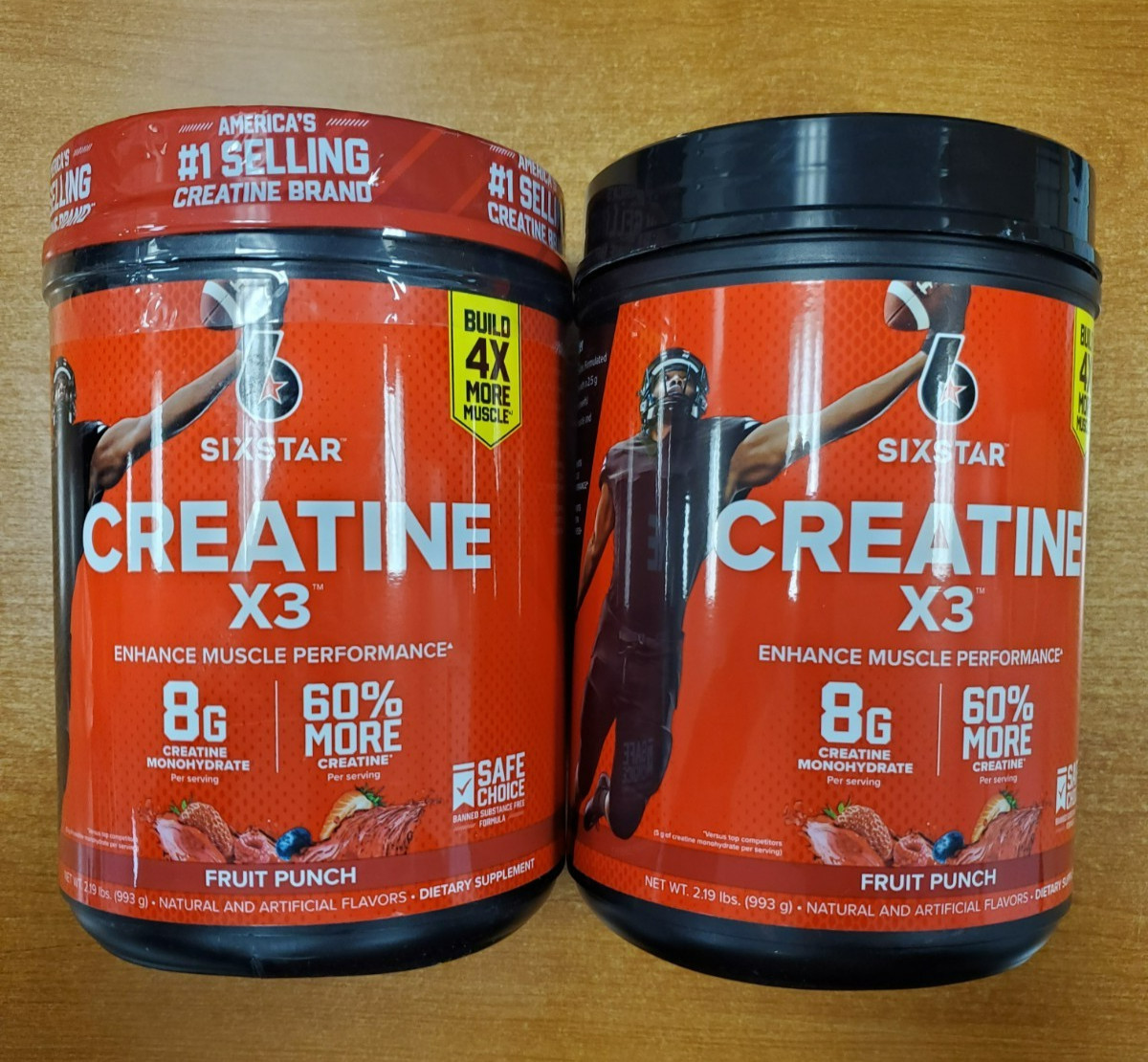 2 Tubs: Six Star Creatine Powder Fruit Punch 30 Servings ea (Exp 1/31/27) E6A