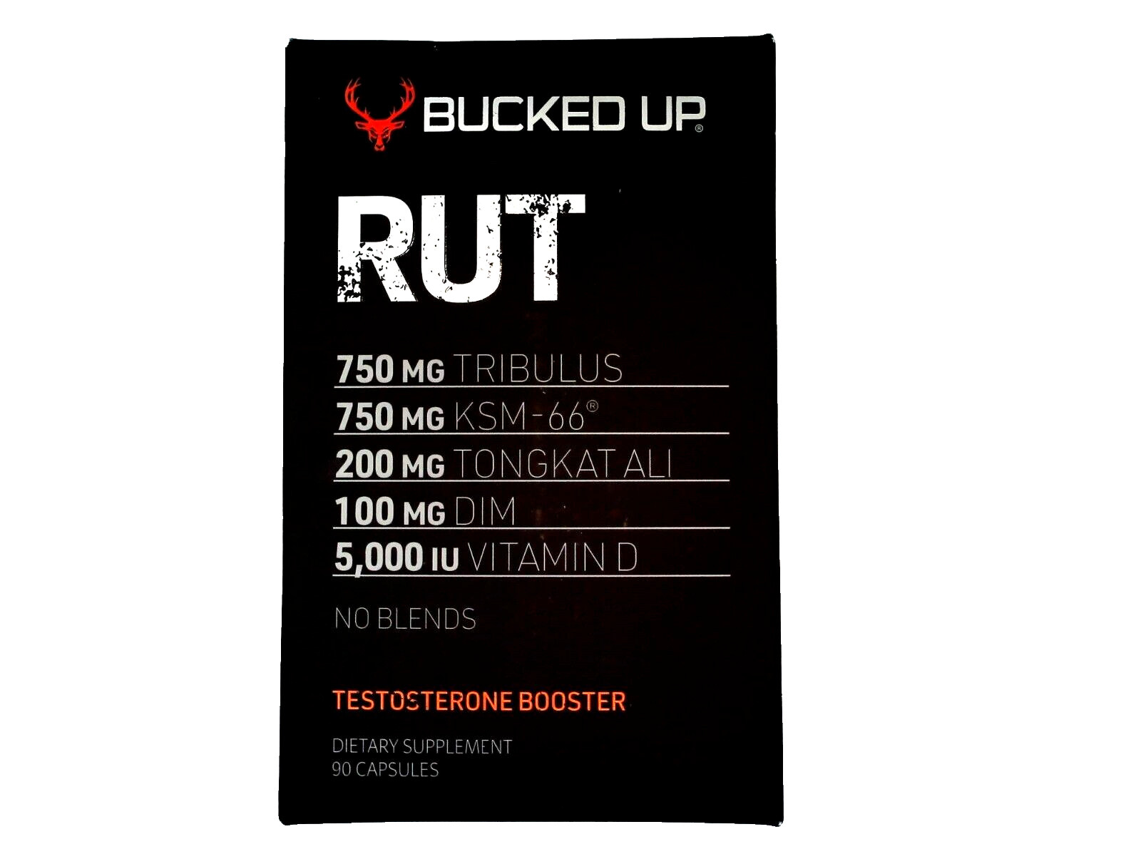 BUCKED UP RUT TESTOSTERONE BOOSTER DIETARY SUPPLEMENT 90 CAPSULES EXP. 03/2026+
