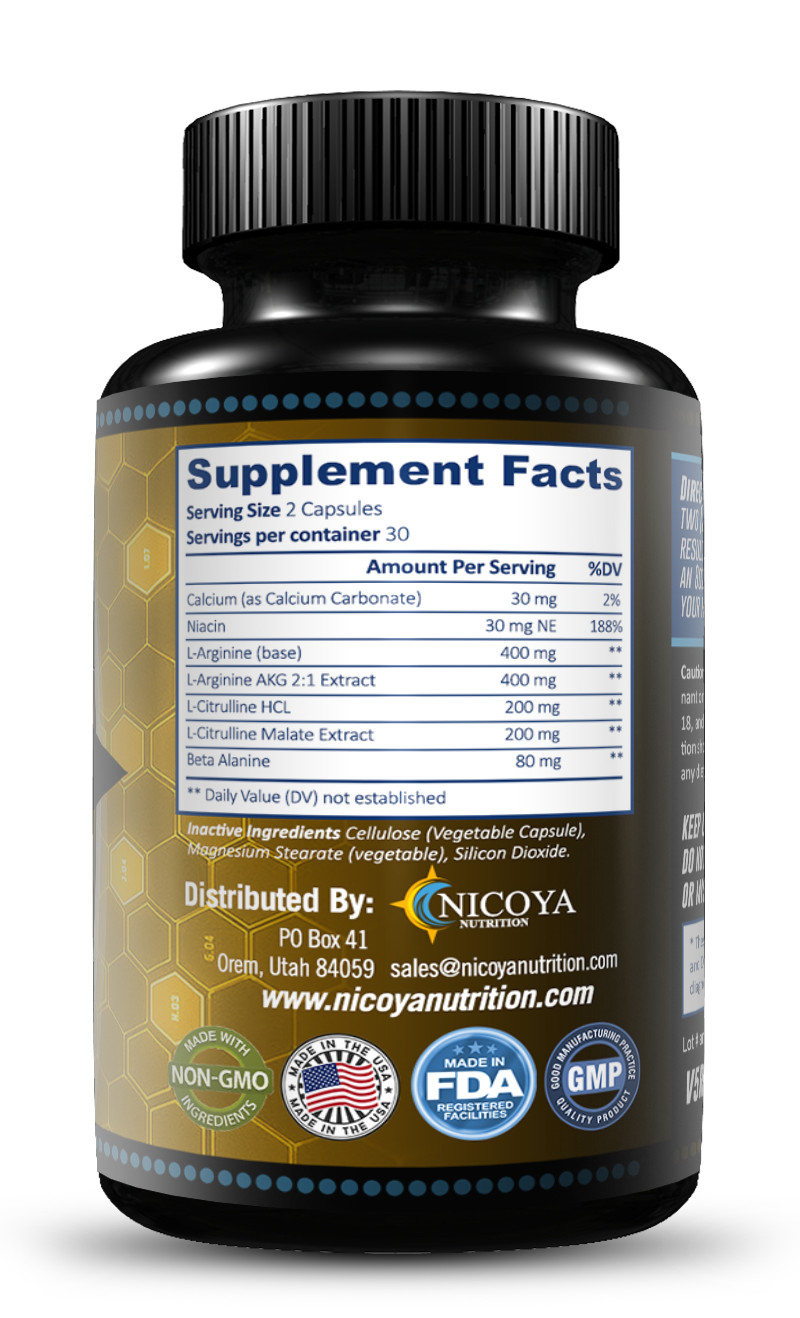 L-Arginine, Pre Workout Booster Muscle Building & Energy Supplement -2 PACK