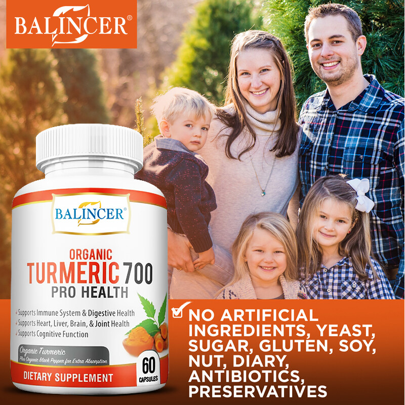 Turmeric Curcumin 700mg Herbal Extract Liver, Brain, Heart, Joint Health