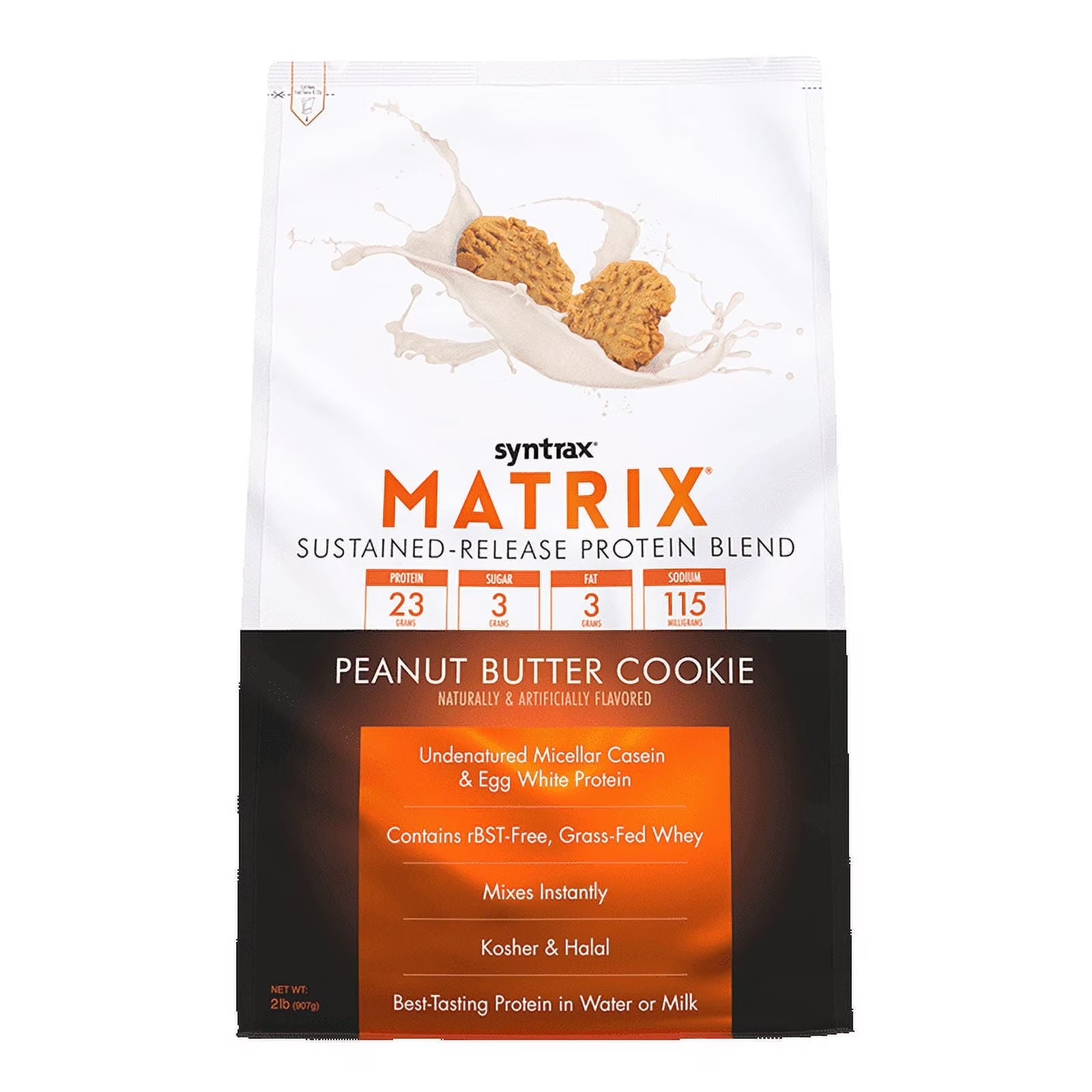 Matrix Peanut Butter Cookie Sustained‑Release Protein Powder Blend 2 Lb with Rea