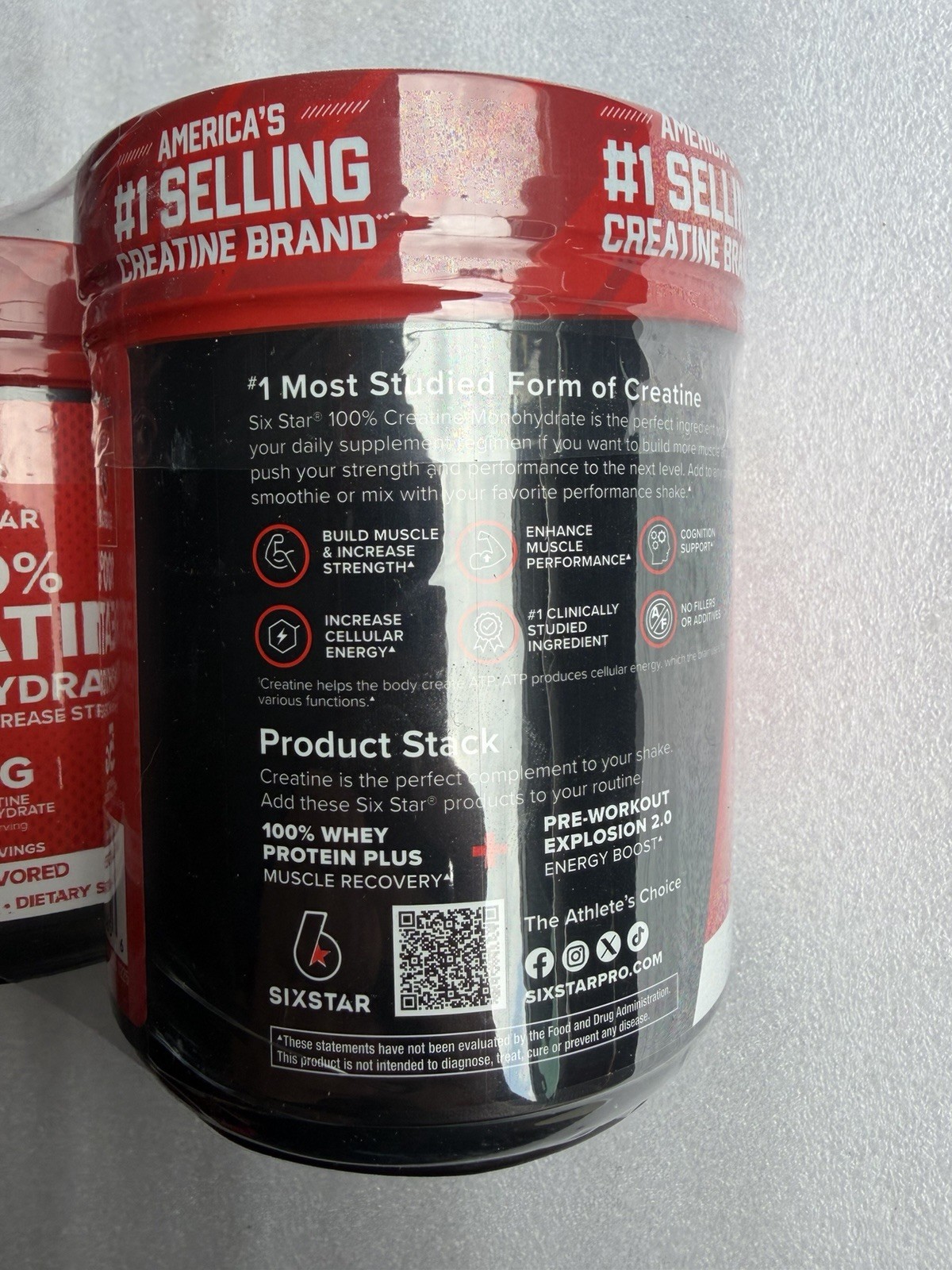NEW SEALED Six Star Creatine Unflavored Creatine Powder 10.58oz (2pack) 05/28ex
