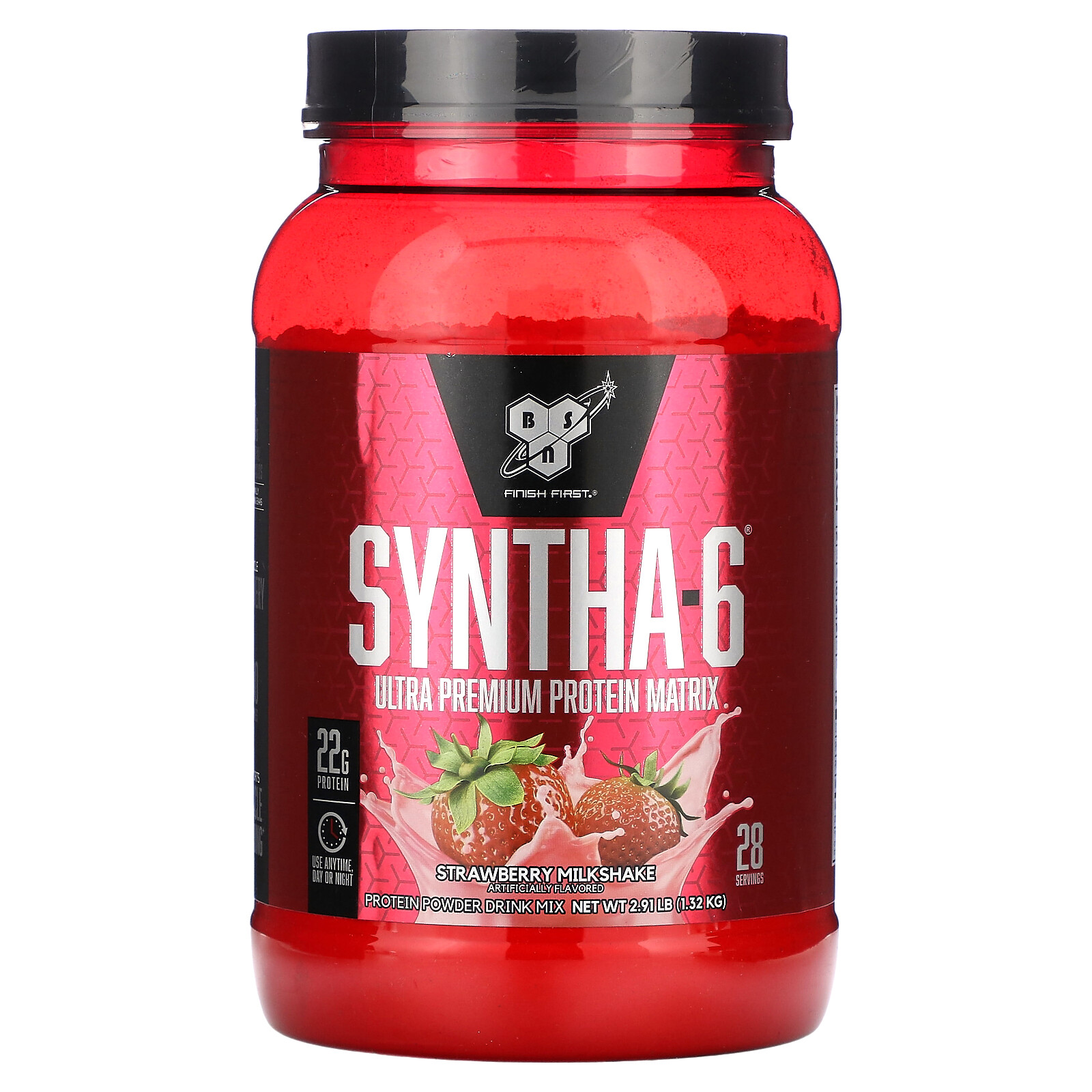 BSN, Syntha-6 Lean Muscle Protein Powder Drink Mix Strawberry Milkshake 2.91 lbs