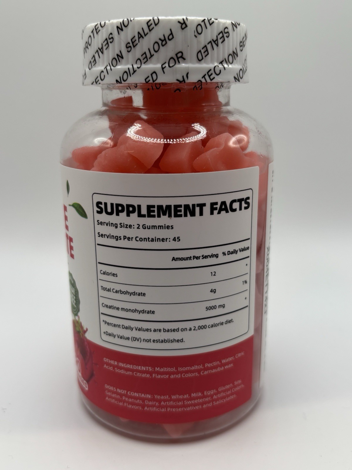 Noavii Creatine Monohydrate Gummies Strawberry Sugar Free 90 count exp: 11/2026