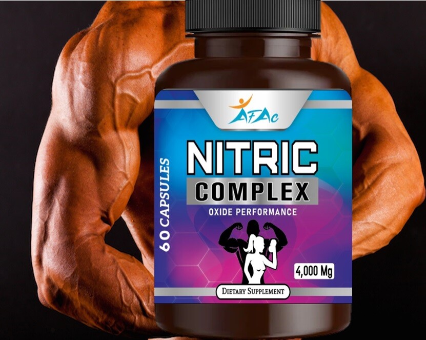 Nitric Oxide Complex 4000mg L-Arginine Muscle Pump Growth Pills AAKG 60