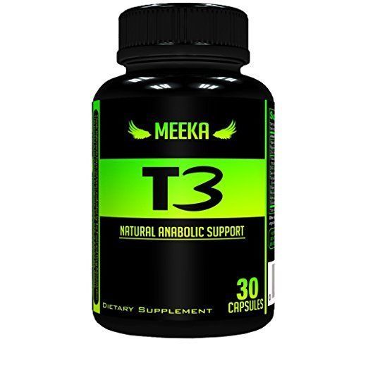 Meeka Nutrition T3 All Natural Testosterone Booster Anabolic Workout Gain Muscle