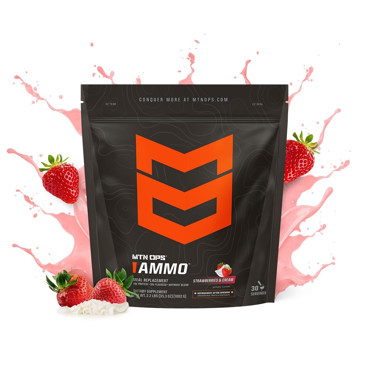 MTN OPS Ammo Meal Replacement Shake Powder – 19g Protein, 10g Flaxseed, 4.5g …