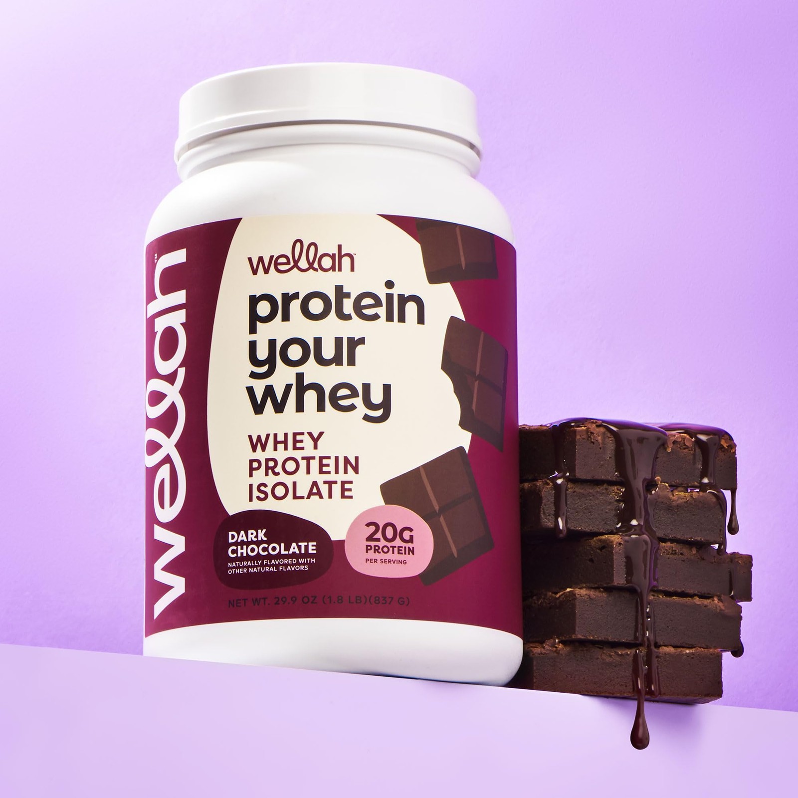 Wellah Protein Your Whey 30 Servings Dark Chocolate – Whey Protein Isolate Pr…