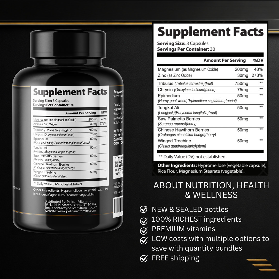 Iron Panther- Bodybuilding & Men’s Health Support- 3 Bottles- 270 Capsules
