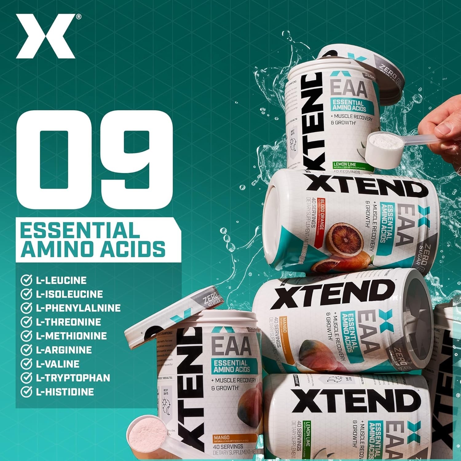 Xtend EAA + BCAA Powder – 40 Servings for Muscle Growth & Recovery – Mango Fl…