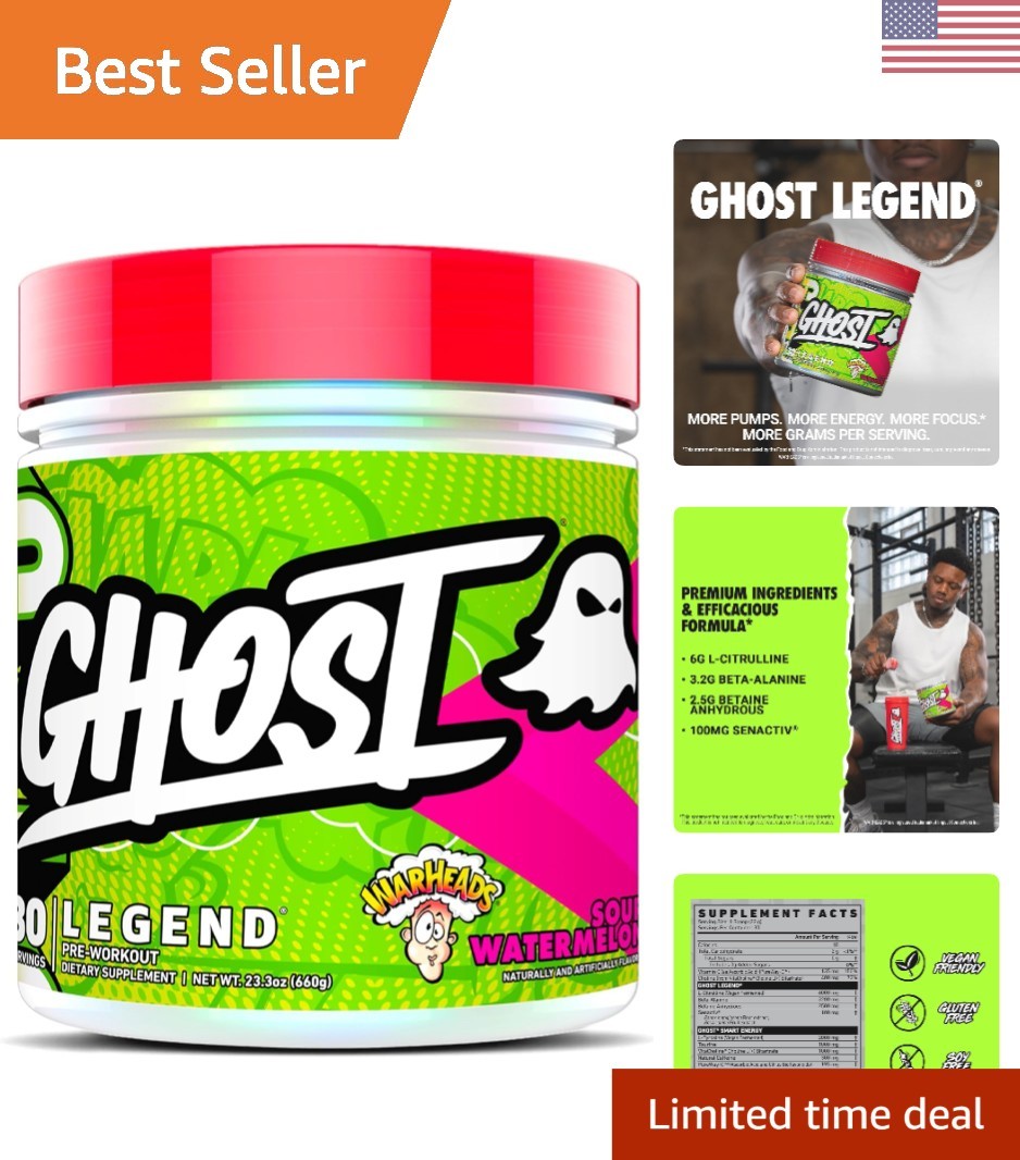 -Friendly Legend Pre-Workout: 30 Servings of Sour Watermelon Energy Boost