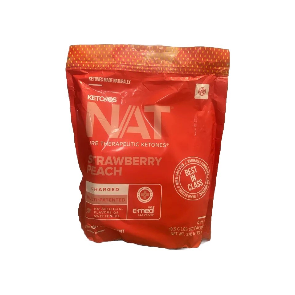 PRUVIT ketone drink Keto Nat STRAWBERRY PEACH Charged. 20 PK Free Shipping