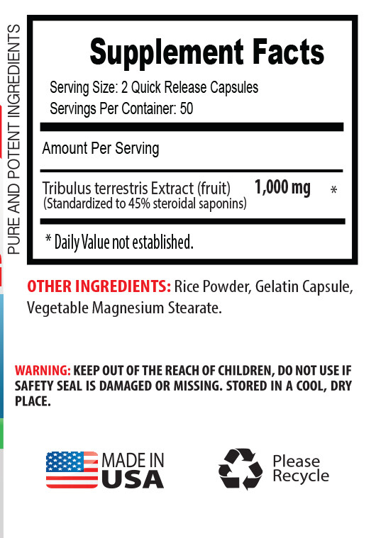 Testosterone Level – Tribulus Terrestris 1000mg Muscle Mass 3 Bottles 300 Caps
