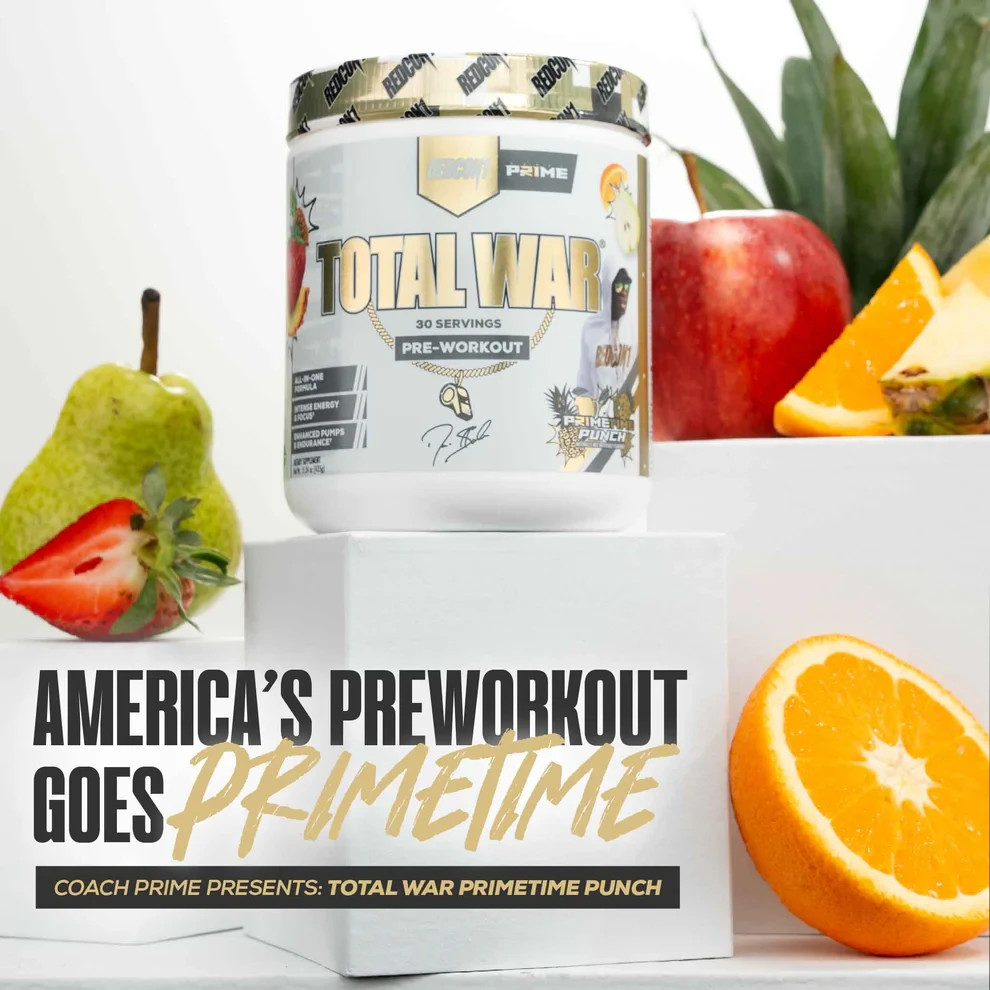 Redcon1 Total War Hardcore Pre-Workout Coach Prime Primetime Punch 30 Servings