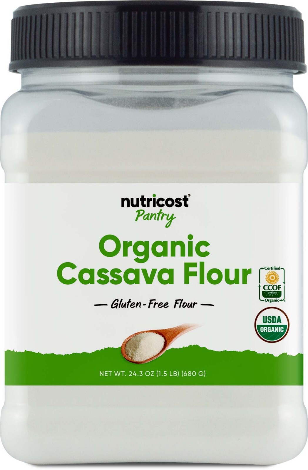 Nutricost Pantry Organic Cassava Flour (1.5 Pound Bottle) – Gluten Free, Non-GMO