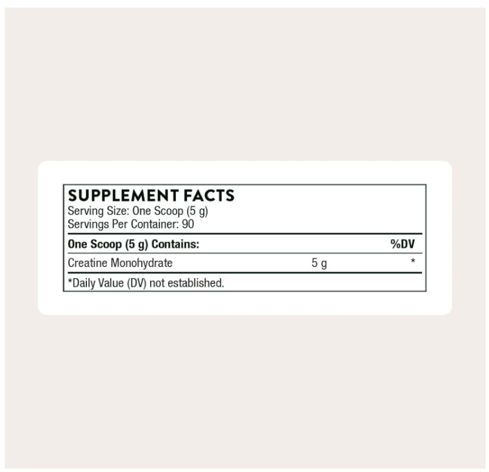 THORNE Creatine Monohydrate Powder NSF Sport 90 Servings Unflavored 450g