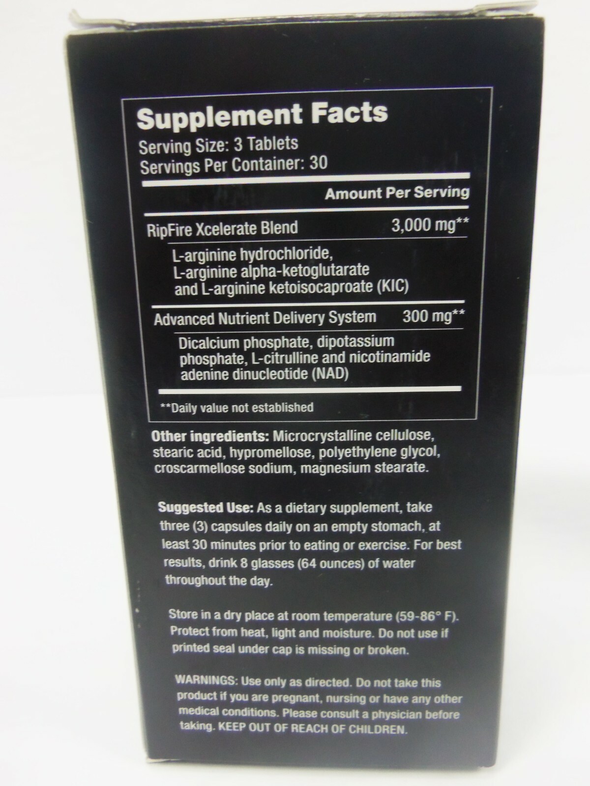 RipFire Xcelerate Pre Workout Dietary Performance Supplement 90 Tablets