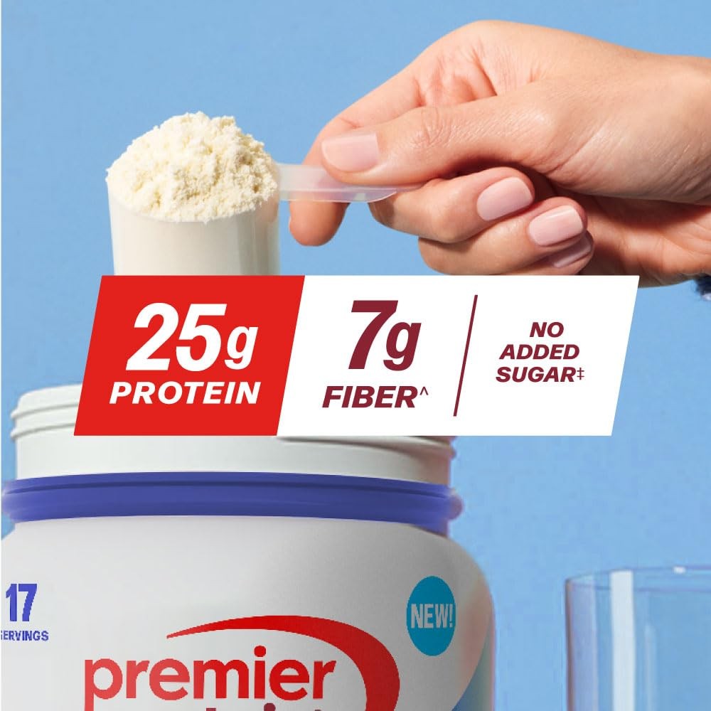 Premier Protein Powder Plus Fiber Vanilla 25G Protein 7G Fiber To Support Gut
