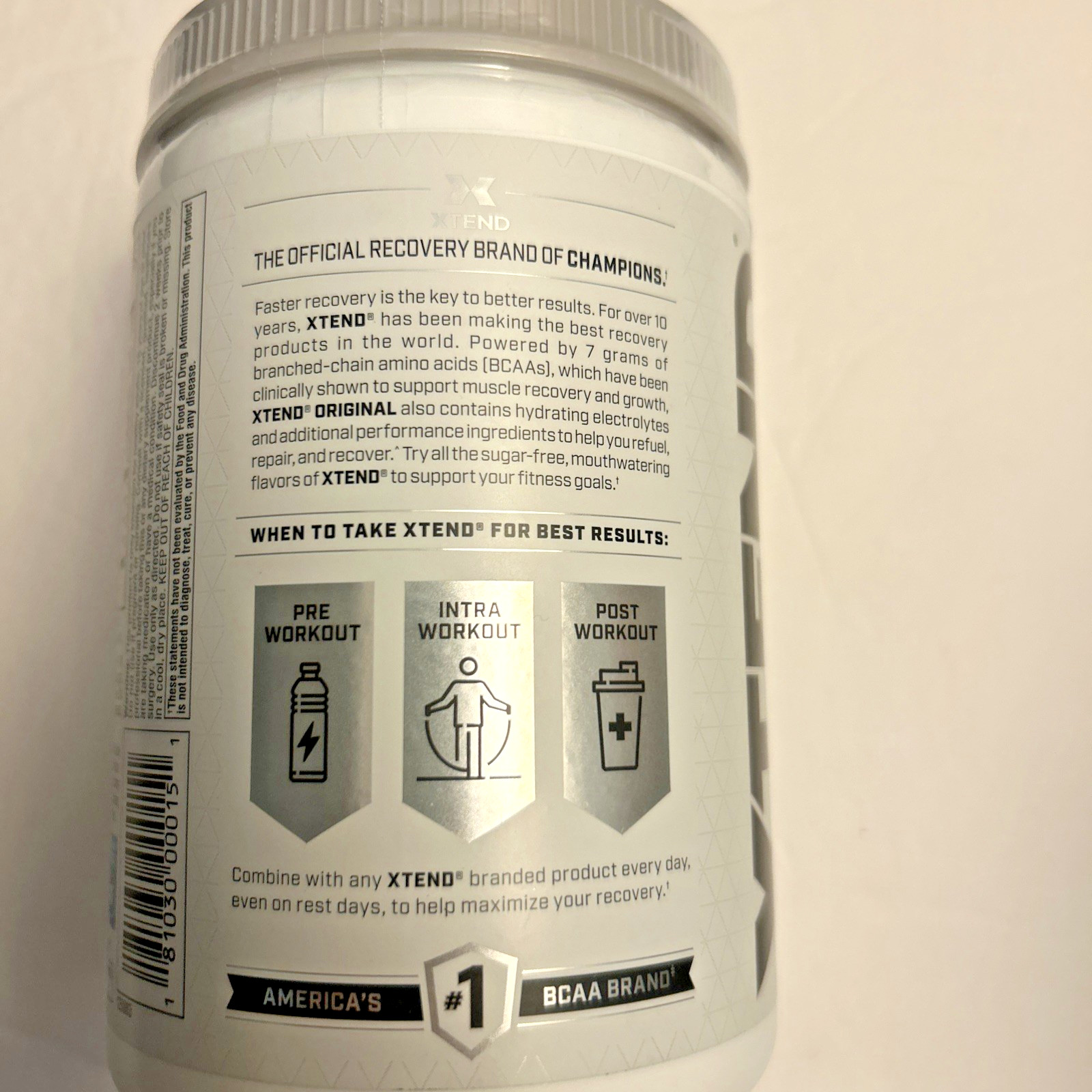 Xtend Original 7g BCAA Electrolyte Powder Blue Raspberry Ice 30 Servings BB08/27