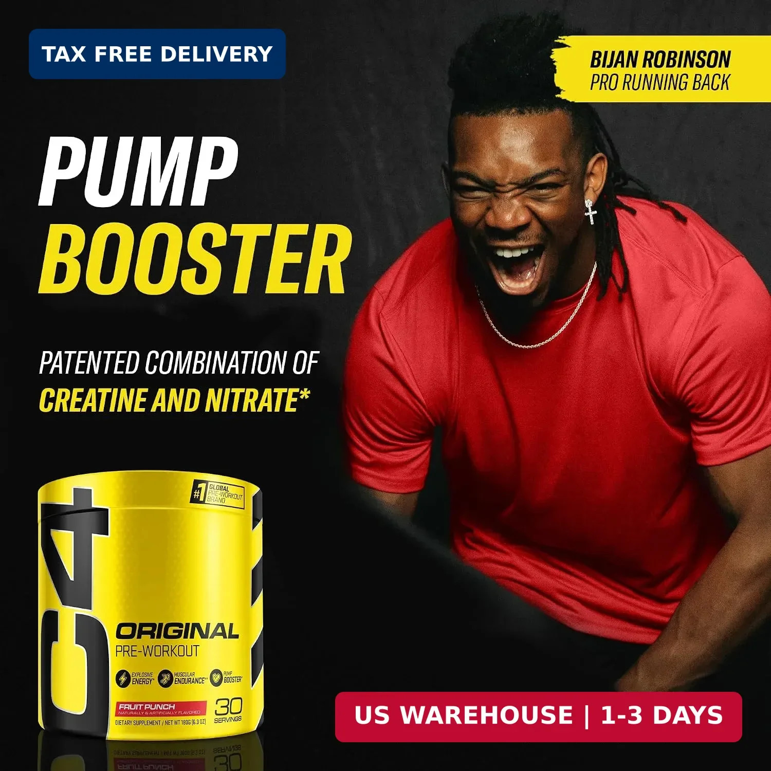 C4 Original Pre Workout Powder with 150mg Caffeine, 30 Servings