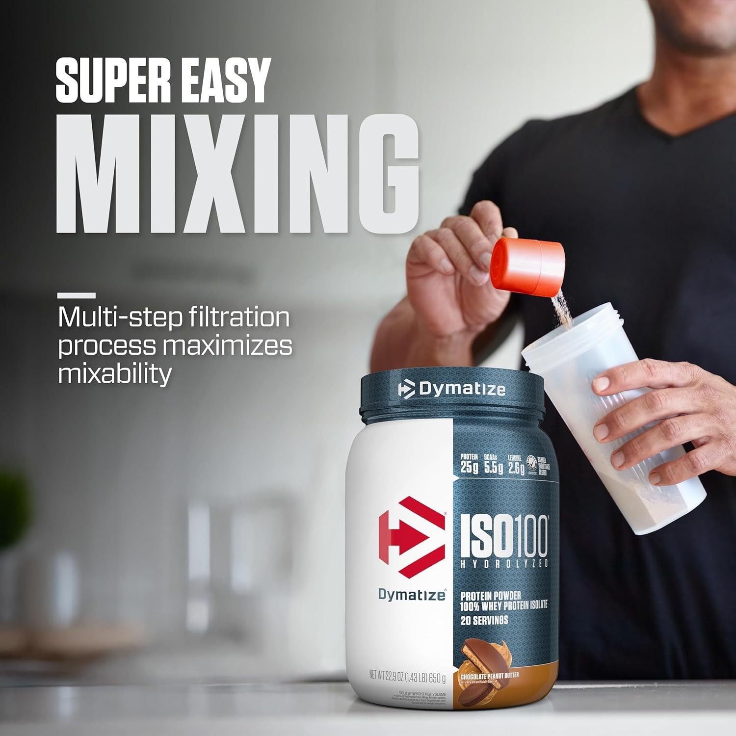 Dymatize ISO100 Whey Isolate Chocolate Peanut Butter 20 Servings 25g Protein