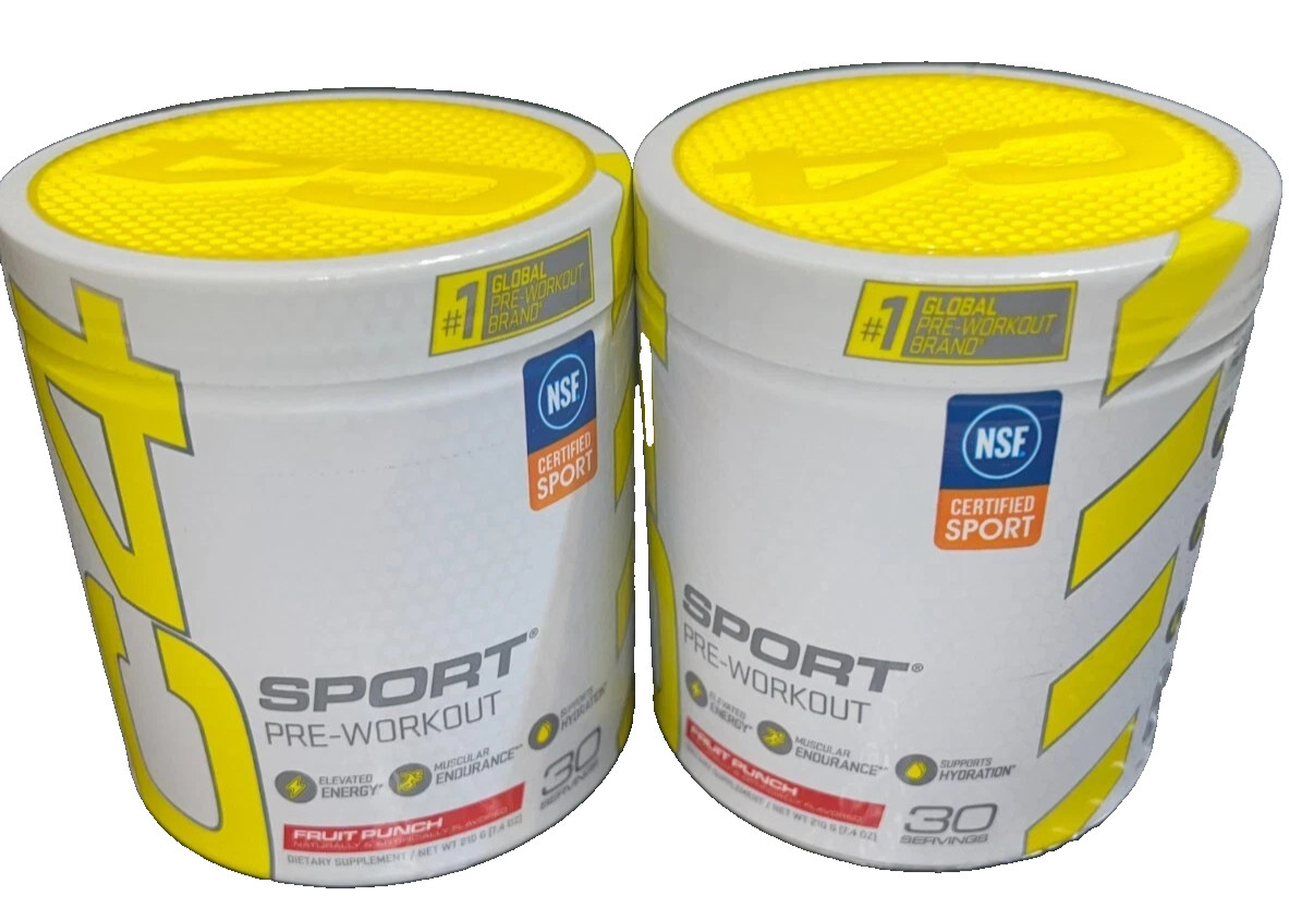 2 Cellucor C4 Sport Pre Workout Powder Fruit Punch 30 Servings BEST BY 4/2026
