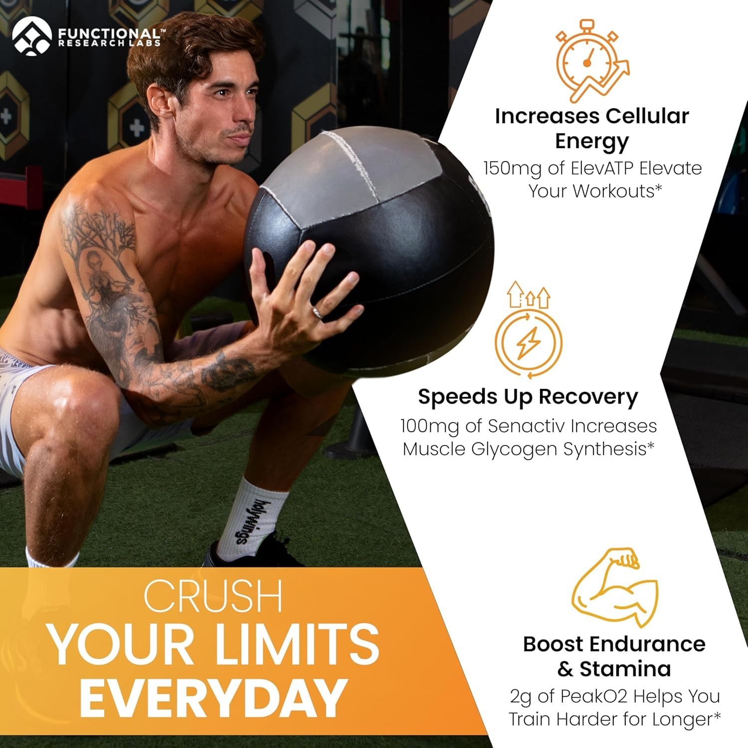 Muscle Edge Men, Recovery and Pre Workout w/ Patented Power Formulas – 90ct.